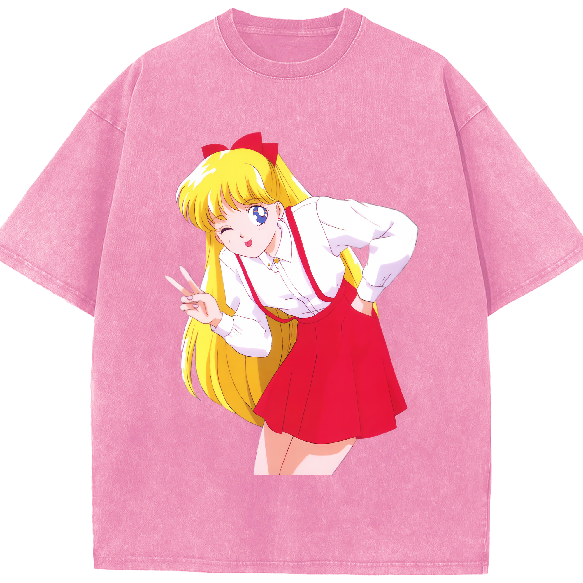 （画像用） 美少女戦士セーラームーン 愛野 美奈子 あいの みなこ Sailor Moon Aino Minako 綿100% ヴィンテージ風 半袖Tシャツ（フロントプリント）